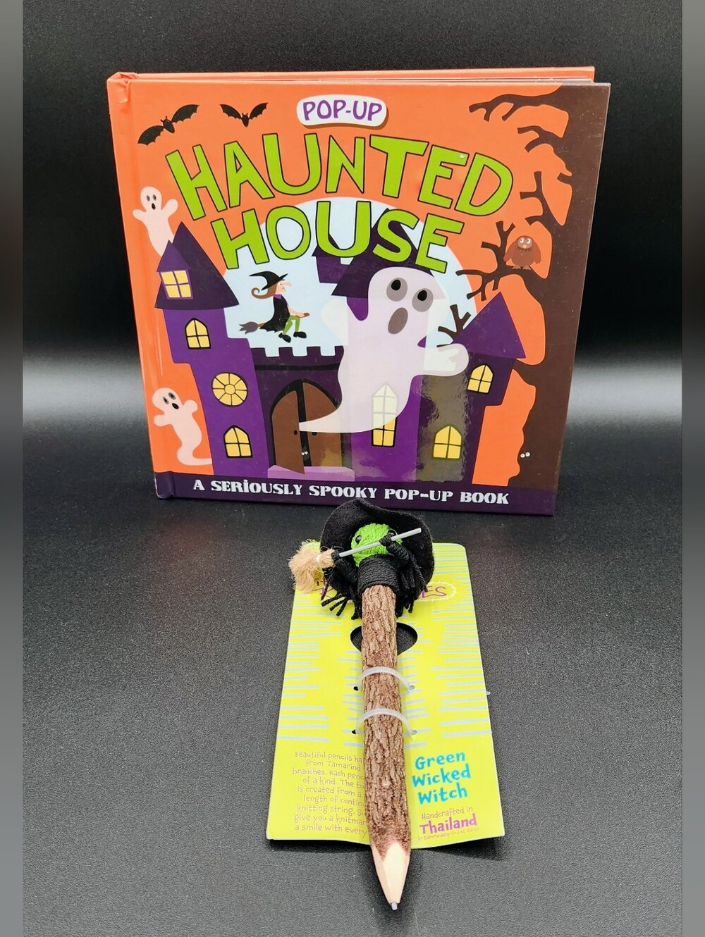 Haunted House Pop-Up Book & Green Wicked Witch Pencil